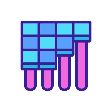 Kiremit ikon vektörünün altındaki ısı zemini. Kiremit altında ısı zemini. izole edilmiş renk gösterimi