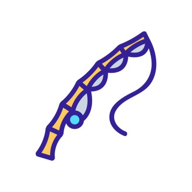 Bambu olta ikonu vektörü. Bambu olta levhası. izole edilmiş renk gösterimi