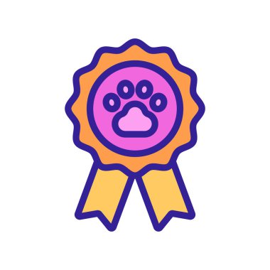 Köpek madalyası ikon vektörü. Köpek madalyası işareti. izole edilmiş renk gösterimi