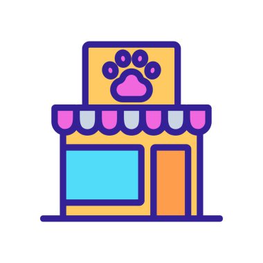 Evcil hayvan dükkanı ikon vektörü. Evcil hayvan dükkanı tabelası. izole edilmiş renk gösterimi