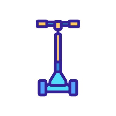 Elektrikli tekme scooter ikon vektörü. Elektrikli tekme scooter tabelası. izole edilmiş renk gösterimi