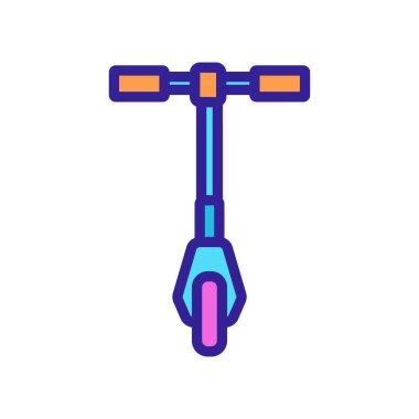 kick scooter kentsel taşıma ikonu vektörü. Tekme scooter şehir taşıma tabelası. izole edilmiş renk gösterimi