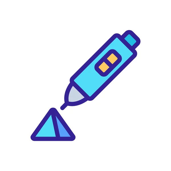 Pen Constructie Driehoek Pictogram Vector Pen Constructie Driehoek Teken Geïsoleerde — Stockvector