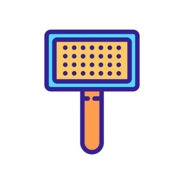 Hayvan tüyü fırçası ikon vektörü. Saç fırçası tabelası. izole edilmiş renk gösterimi