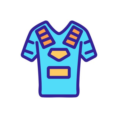 Paintball giysileri ikon vektörü. Paintball giysi malzemeleri tabelası. izole edilmiş renk gösterimi