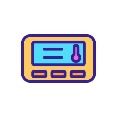 Sıcaklık uzaktan kontrol sistemi ikon vektörü. Sıcaklık uzaktan kontrol sistemi işareti. izole edilmiş renk gösterimi