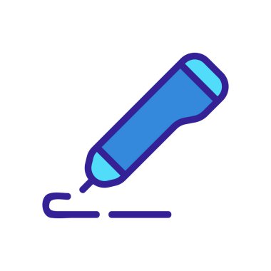 Plastik filament ikon vektörlü 3D kalem. Plastik iplikli 3 boyutlu kalem. izole edilmiş renk gösterimi