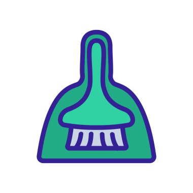 Faraş ve fırça ikon vektörü. Faraş ve fırça seti işareti. izole edilmiş renk gösterimi