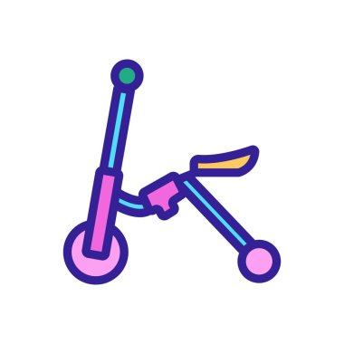 kick scooter ekolojik taşıma ikonu vektörü. Tekme scooter ekolojik taşıma işareti. izole edilmiş renk gösterimi