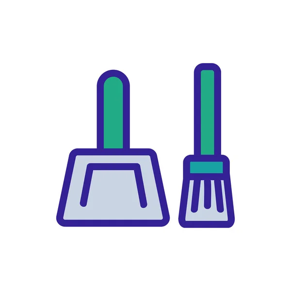 Dustpan Brush Clean Waste Icon Vector Dustpan Brush Clean Waste — Stock Vector