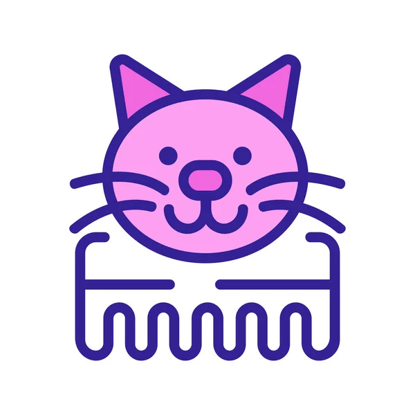 Vektor Ikony Hřebenu Koček Kočičí Hřeben Izolovaný Symbol Barvy Ilustrace — Stockový vektor