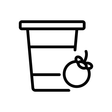 Mangosteen meyve suyu ikonu vektörü. Mangosteen meyve suyu bardağı işareti. izole edilmiş sınır sembolü çizimi