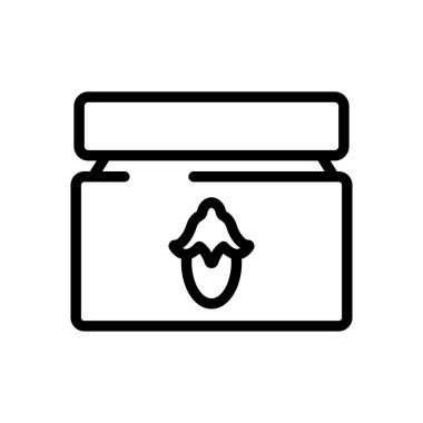 Jojoba kozmetik paket ikonu vektörü. Jojoba kozmetik paket işareti. izole edilmiş sınır sembolü çizimi