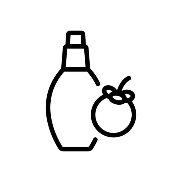 Mangostán Perfume Botella Icono Vector Signo Botella Perfume Mangostán Ilustración — Archivo Imágenes Vectoriales