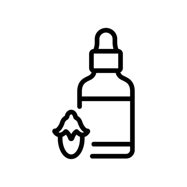 Jojoba Vector Icono Botella Suero Jojoba Signo Botella Suero Ilustración — Vector de stock