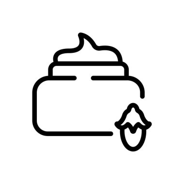 Jojoba krem kabı ikon vektörü. Jojoba krem kabı tabelası. izole edilmiş sınır sembolü çizimi