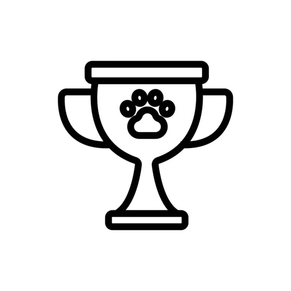 Chien Coupe Entraînement Trophée Icône Vecteur Trophée Coupe Entraînement Chien — Image vectorielle