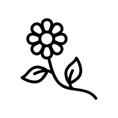 Papatya çiçeği ikonu vektörü. Papatya çiçeği işareti. izole edilmiş sınır sembolü çizimi