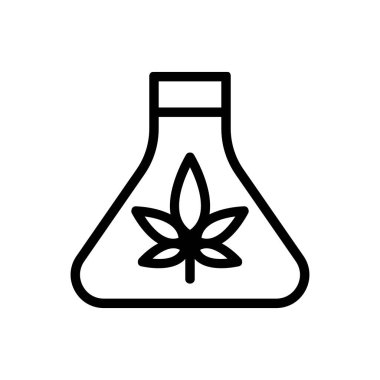 Kenevir cam şişe ikon vektörü. Kenevir cam şişe tabelası. izole edilmiş sınır sembolü çizimi