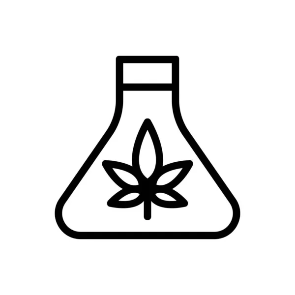 Cannabis Vidrio Frasco Icono Vector Muestra Del Frasco Cristal Cannabis — Vector de stock