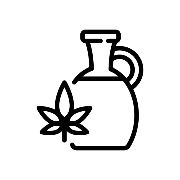 Aceite Cannabis Jarra Vector Icono Aceite Cannabis Signo Jarra Ilustración — Vector de stock