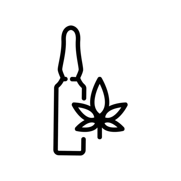 カプセルアイコンベクターの大麻血清 カプセルの中の大麻血清 孤立した輪郭記号図 — ストックベクタ