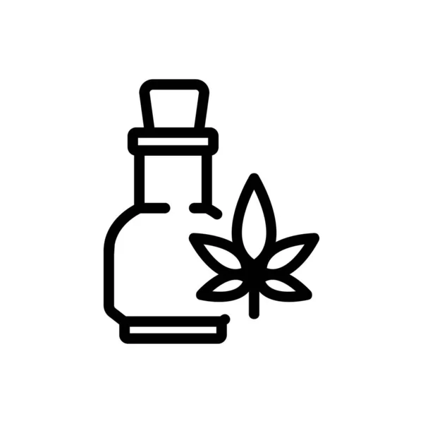 Elixir Cannabis Botella Vidrio Vector Icono Elixir Cannabis Signo Botella — Vector de stock