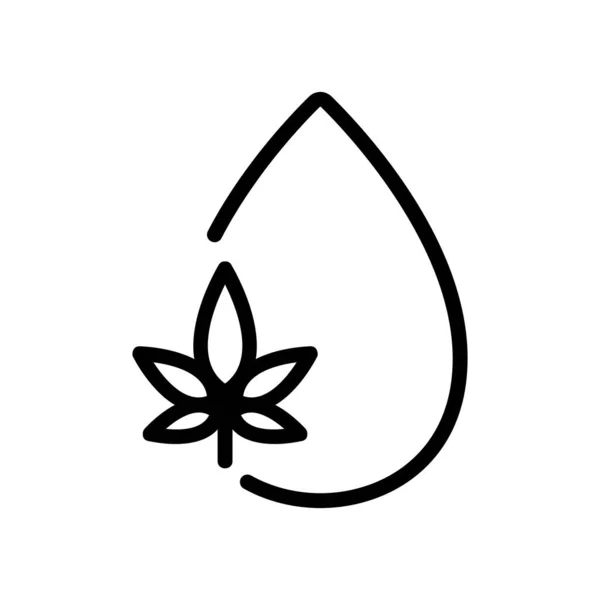 大麻ドロップアイコンベクター 大麻のサインだ 孤立した輪郭記号図 — ストックベクタ