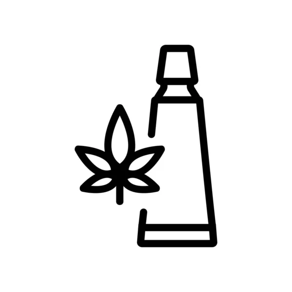 Vettore Icona Tubo Crema Cannabis Segno Tubo Crema Cannabis Illustrazione — Vettoriale Stock
