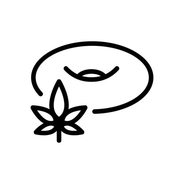大麻甜甜圈图标向量 大麻甜甜圈的标志 孤立等高线符号图解 — 图库矢量图片