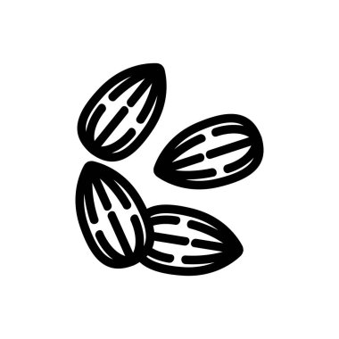 Badem fıstığı ikon vektörü. Badem fıstığı tabelası. izole edilmiş sınır sembolü çizimi