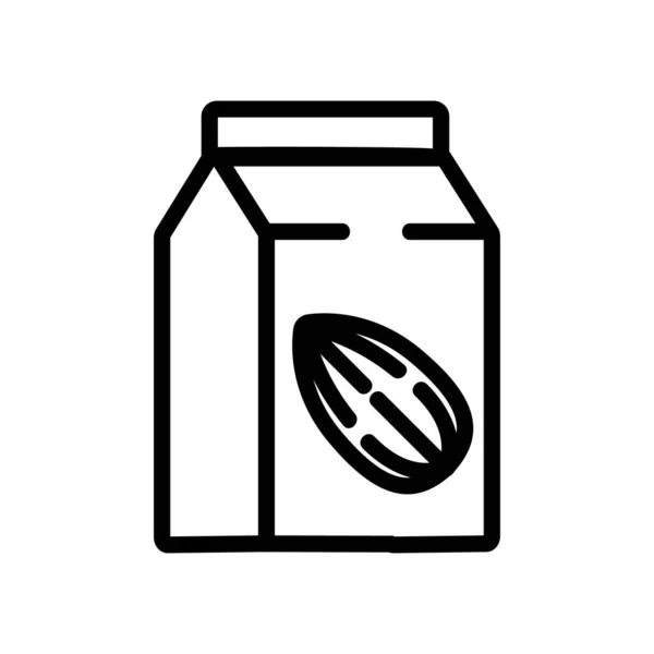 Вектор Мигдалевого Пакету Молока Знак Мигдалевого Молока Ізольована Символьна Ілюстрація — стоковий вектор