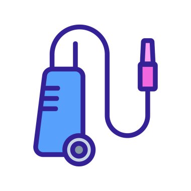 Basınçlı yıkama istasyonu ikon vektörü. Basınçlı yıkama istasyonu ekipmanı işareti. renk sembolü çizimi