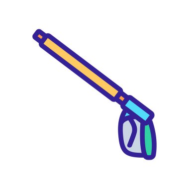 Basınçlı çamaşır makinesi silah ikonu vektörü. Basınçlı çamaşır makinesi silah tabelası. renk sembolü çizimi