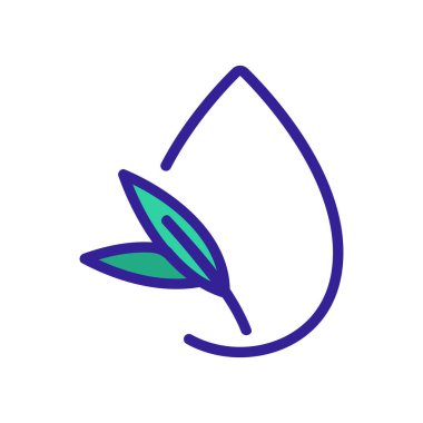 okaliptüs sıvı damla vektörü. Okaliptüs sıvısı damlası işareti. renk sembolü çizimi