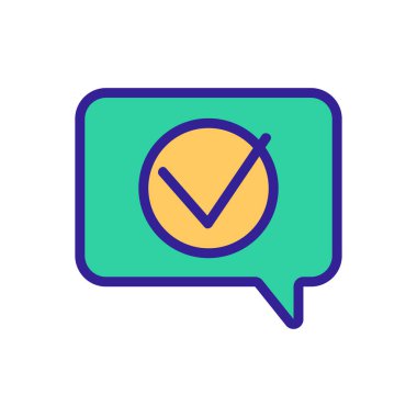 İşareti çerçeve simgesi vektöründe kabul et. İşareti tırnak içinde kabul et. renk sembolü çizimi