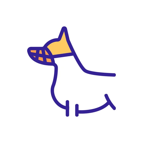 Σκύλος Εικονίδιο Φίμωτρο Διάνυσμα Σκυλί Πινακίδα Φίμωτρο Έγχρωμη Απεικόνιση Συμβόλων — Διανυσματικό Αρχείο