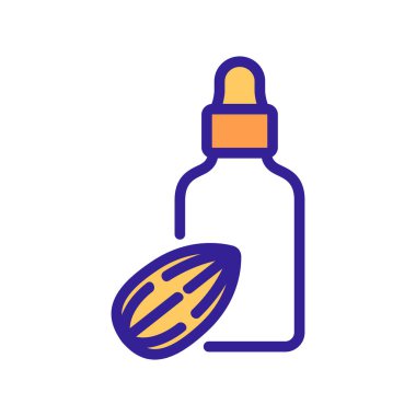 Badem sütü ikon vektörü. Badem sütü tabelaları. renk sembolü çizimi