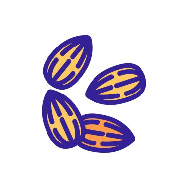 Badem fıstığı ikon vektörü. Badem fıstığı tabelası. renk sembolü çizimi