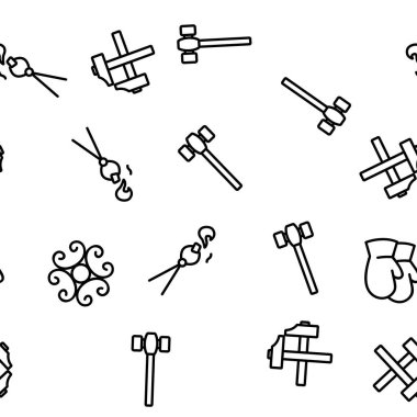 Demirci Vektörü Kusursuz Şablon İnce Çizgili Çizgi Çizimi