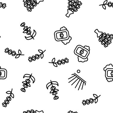 Lavanta Vektörü Kusursuz Desensiz İnce Çizgili Çizgi Çizimi