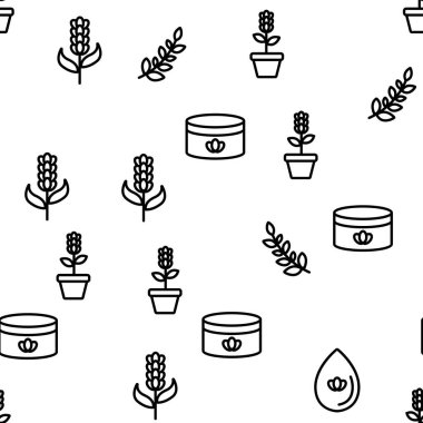 Lavanta Vektörü Kusursuz Desensiz İnce Çizgili Çizgi Çizimi