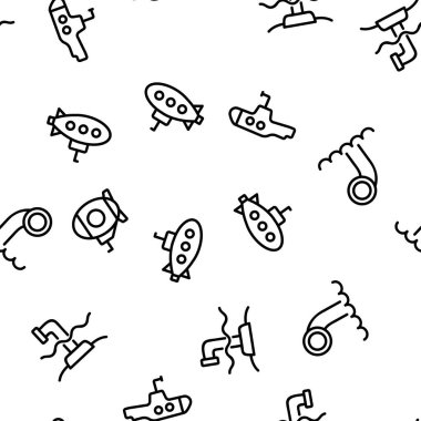 Periskop Vektörü Kusursuz Desen İnce Çizgi Çizimi