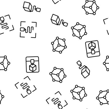 3d Yazdırma İşlem Vektörü Kusursuz Desensiz Şablon İnce Çizgi Çizgisi ResmiComment