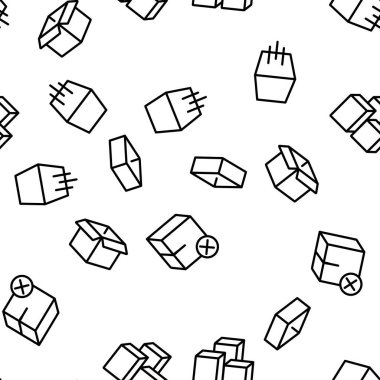 Kutu Karton Paket Vektörü Kusursuz Desensiz Çizgi Çizgisi ResmiComment