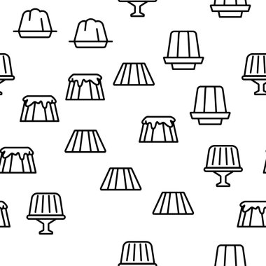 Jöle Şekerli Tatlı Vektör Kusursuz Şekilsiz İnce Çizgili Çizgi Çizimi