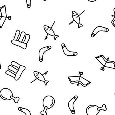 Tarih Öncesi İlkel Vektör Kusursuz Desensiz Çizgi Çizgisi Çizimi