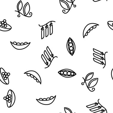 Bezelye Bob Sebze Vektörü Kusursuz Şekilsiz İnce Çizgili Çizgi Çizimi