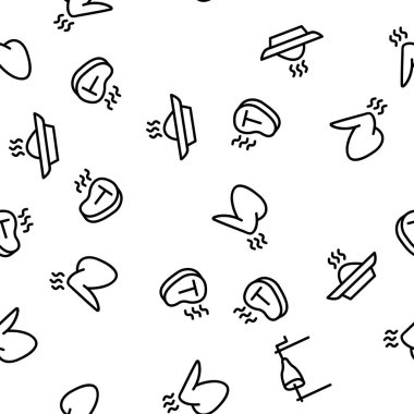 Tütsülenmiş Et Barbekü Vektörü Kusursuz Şekilsiz İnce Çizgili Çizgi Çizgisi Çizimi