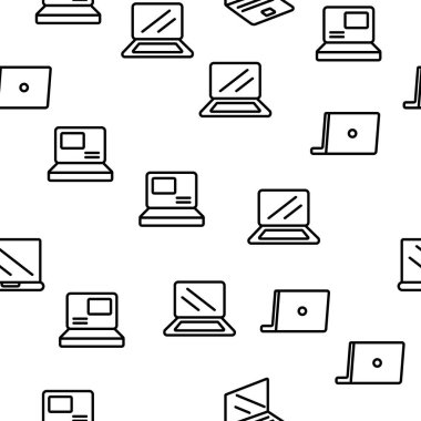 Bilgisayar Malzemeleri Vektörü Kusursuz Desensiz Çizgi Çizgisi ResmiComment